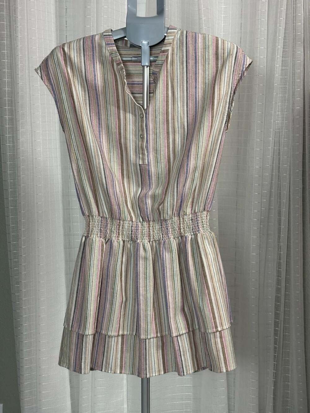 Tart Collections Multicolor Striped Smocked Waist Sleeveless Mini Dress